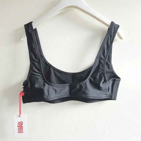 New Solid & Striped The Elle Black Swim Bikini Top NWT XL Bikinis